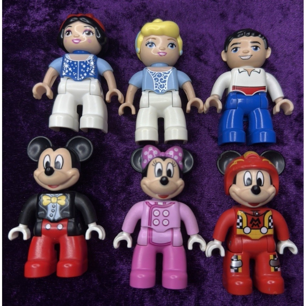 LEGO Duplo Lot Mickey Minnie Mouse Disney Princess Cinderella Figures Toy